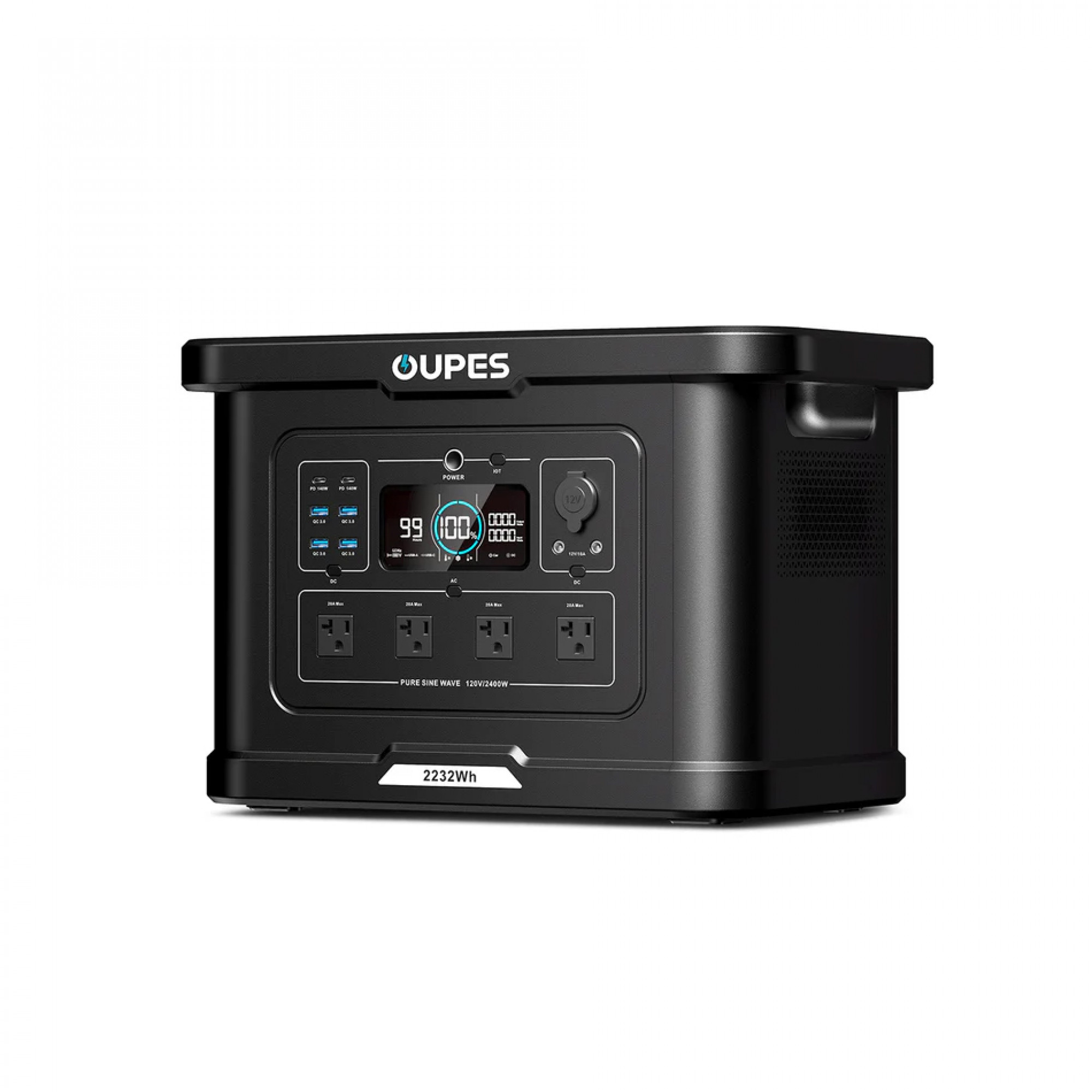 Портативна зарядна станція OUPES S024 (2400W/2232Wh, LiFePO4, швидка зарядка)